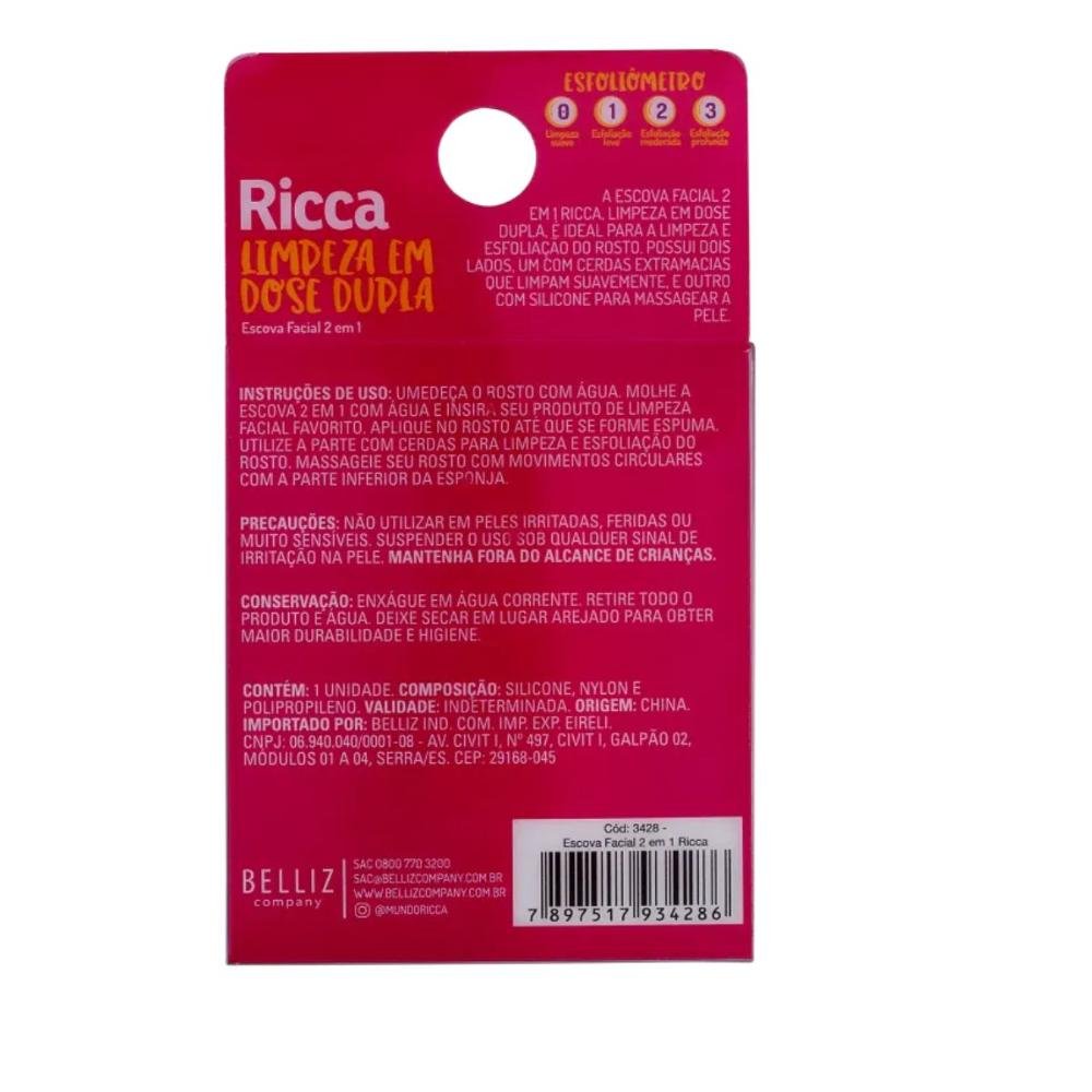 Escova Facial 2 em 1 Belliz Ricca Limpeza em Dose Dupla Cod.3428 ÚNICO 5