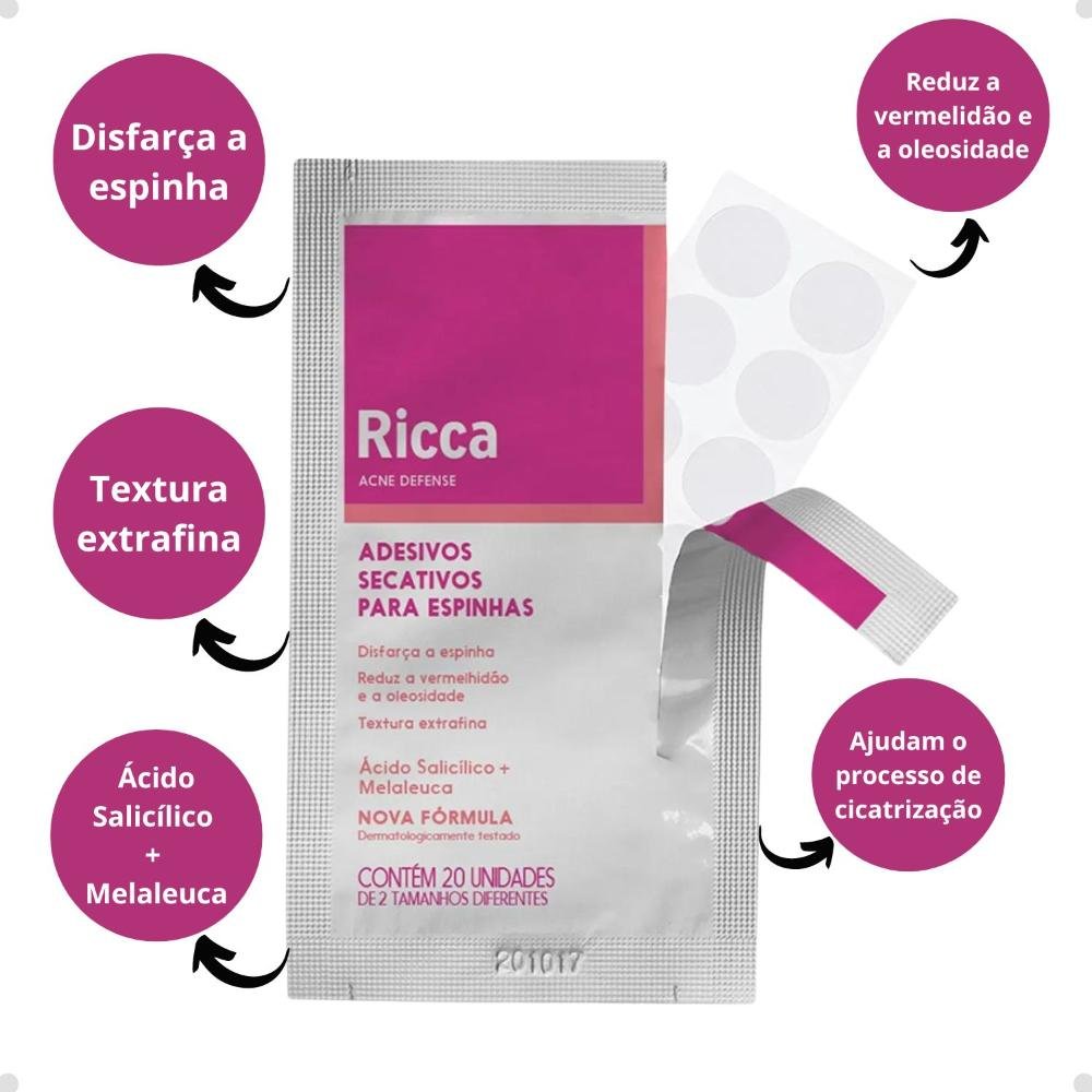 Adesivos Secativos Para Espinhas Ricca Acne Defense ÚNICO 2
