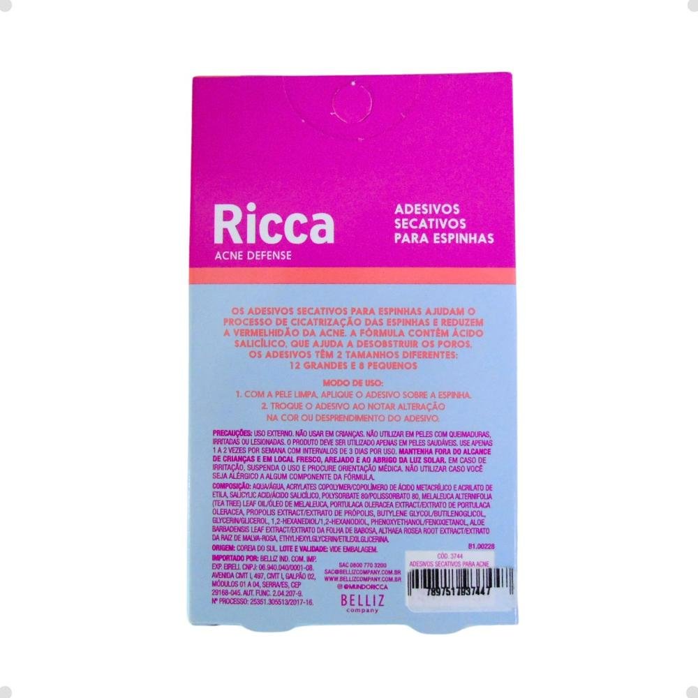 Adesivos Secativos Para Espinhas Ricca Acne Defense ÚNICO 4