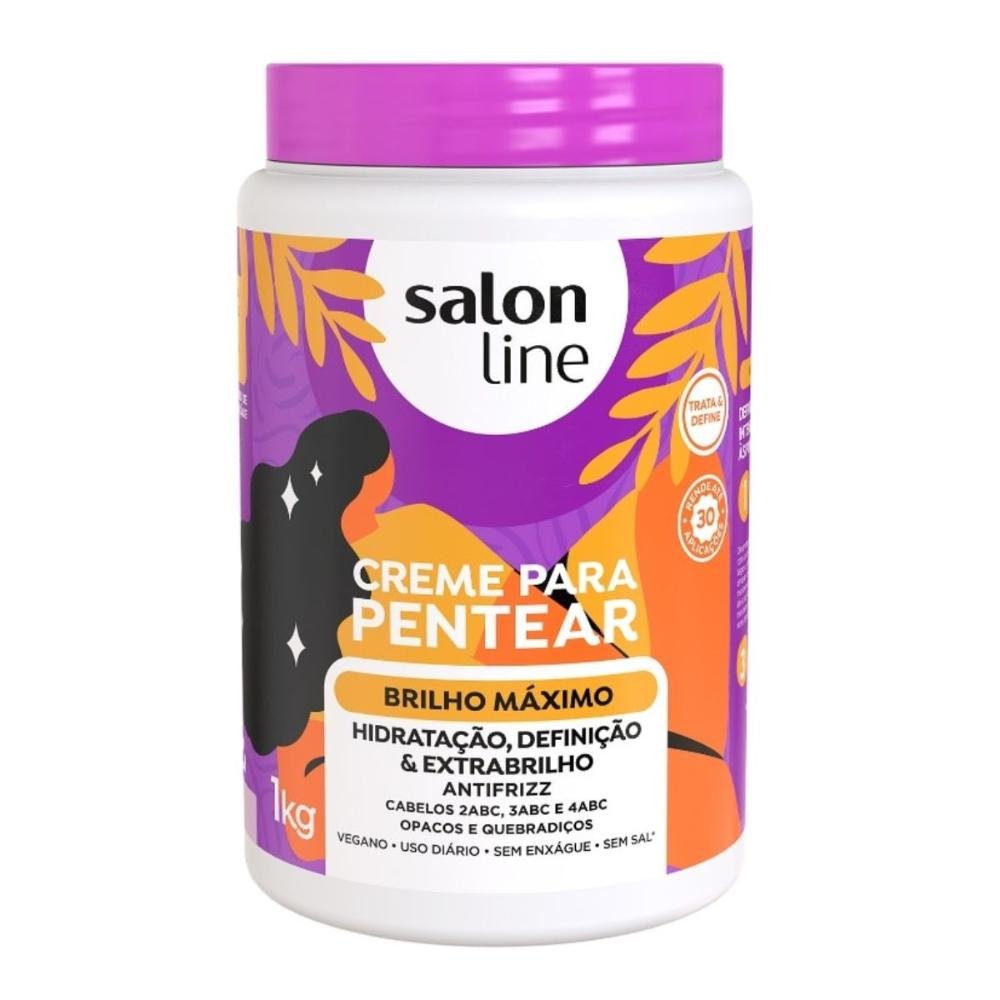 Creme Para Pentear Salon Line Brilho Máximo 1kg 1kg 1