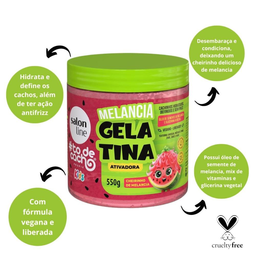Gelatina Ativadora Salon Line Kids #todecacho Melancia 550g 550g 2