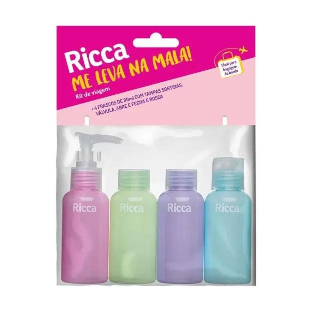 Conjunto Com 4 Frascos de Viagem Ricca Me Leva Na Mala Cód. 3288 ÚNICO 1