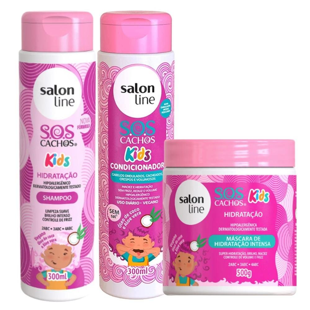 Kit Salon Line Sos Cachos Kids Hidratação C/3 ÚNICO 1