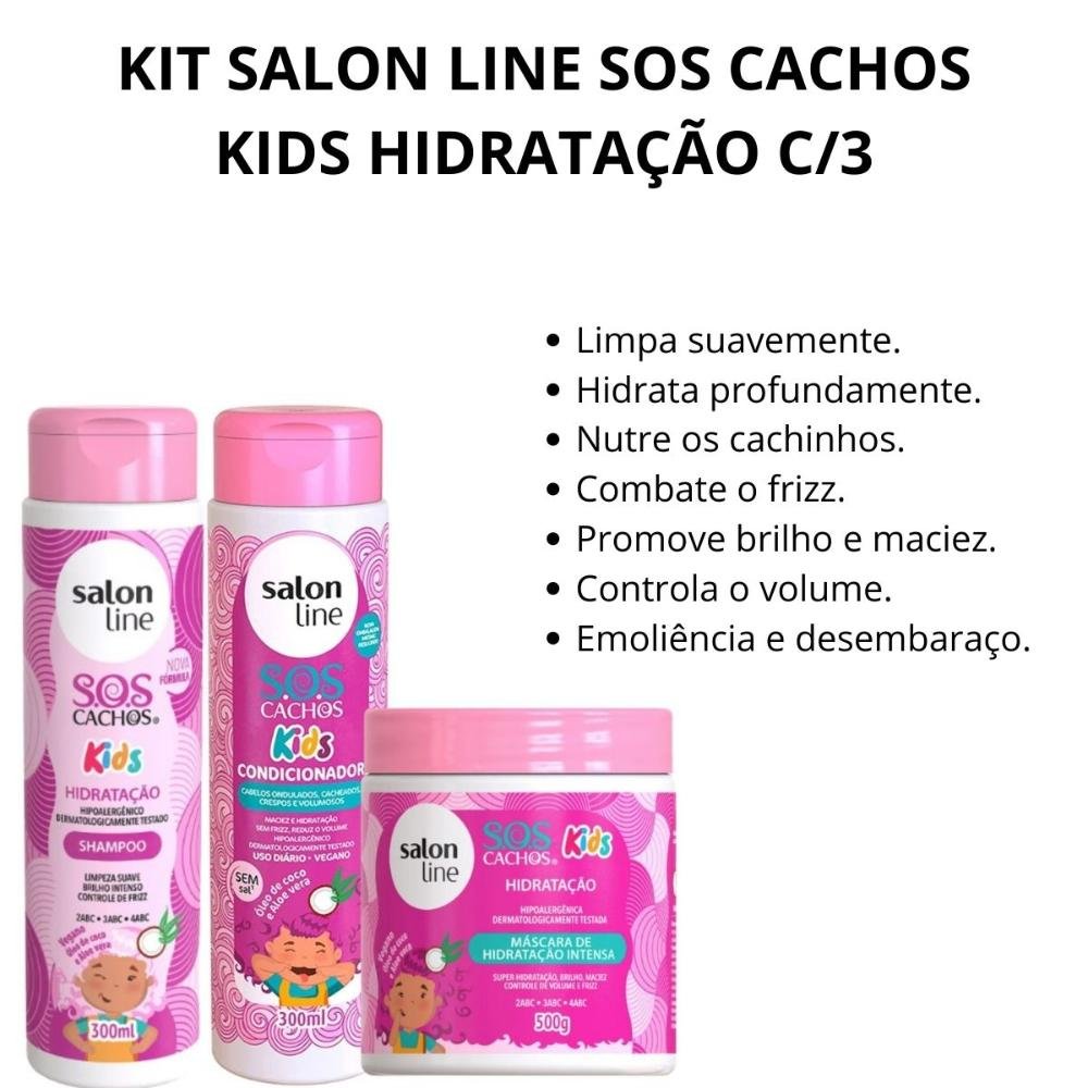 Kit Salon Line Sos Cachos Kids Hidratação C/3 ÚNICO 2