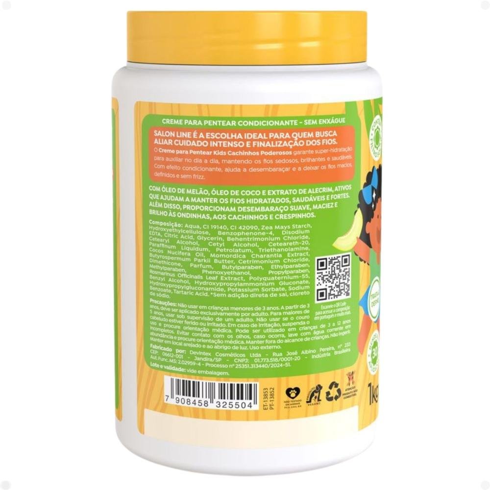 Creme para Pentear Salon Line Kids Melão Cachinhos Poderosos 1kg 1kg 4