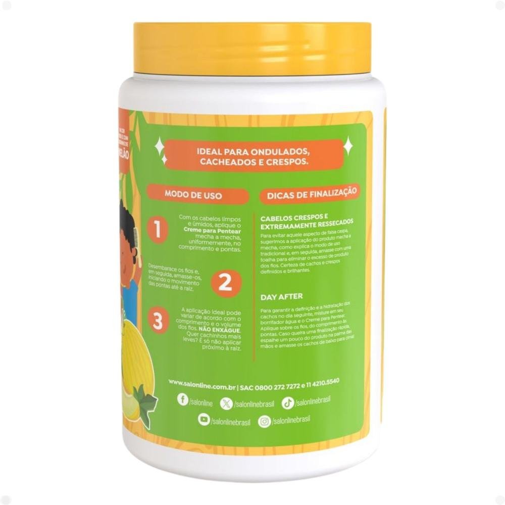 Creme para Pentear Salon Line Kids Melão Cachinhos Poderosos 1kg 1kg 5