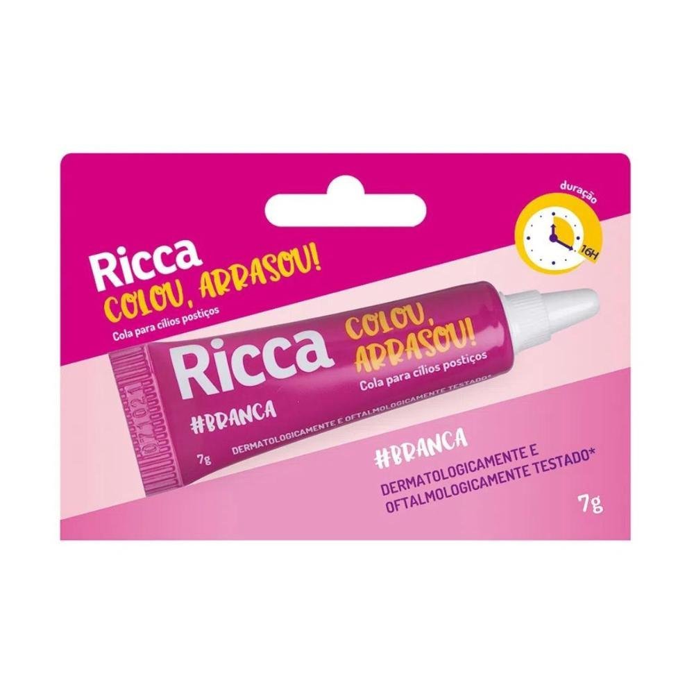 Cílios Postiços + Cola Branca Ricca Belliz Piscou,arrasou Vol:1 Médio Cód.2673 Preto 4
