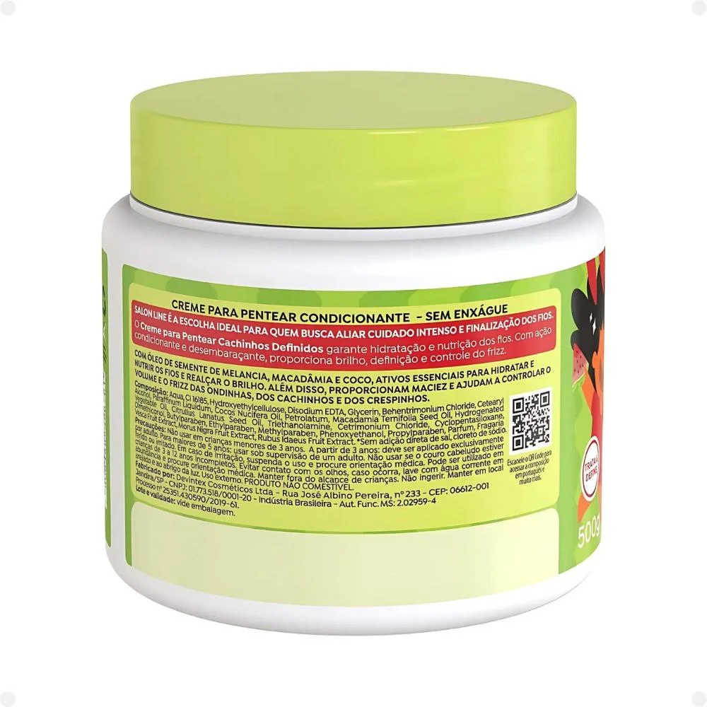 Creme para Pentear Salon Line Kids Cachinhos Definidos Melancia 500g 500g 4