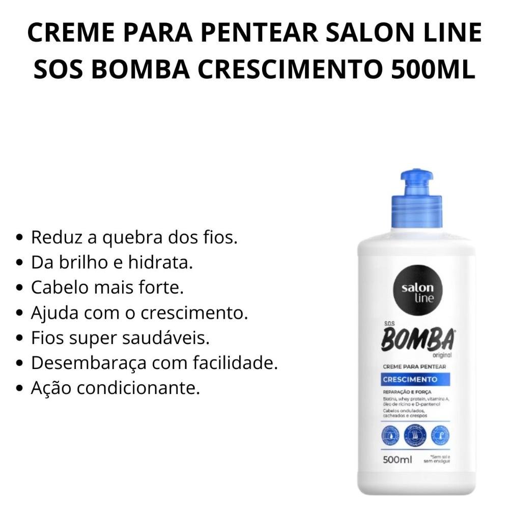 Creme Para Pentear Salon Line Sos Bomba Crescimento 500ml 500ml 2