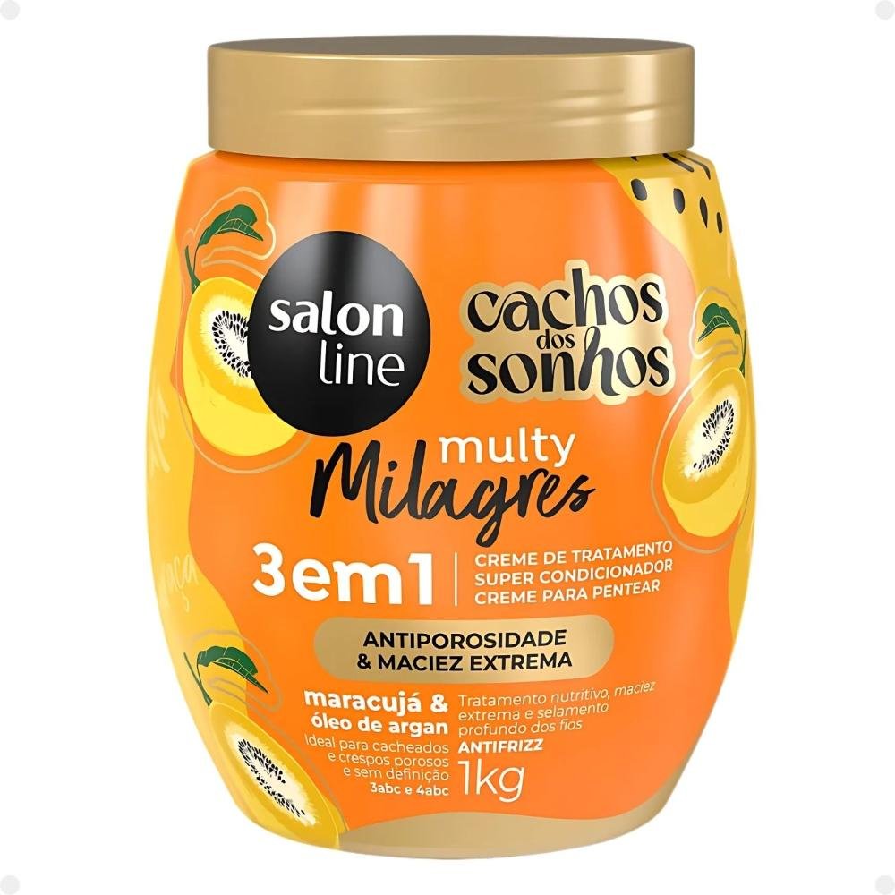 Kit Salon Line Multy Milagres: 1 Creme 3 em 1 e 1 Óleo Maracujá ÚNICO 3