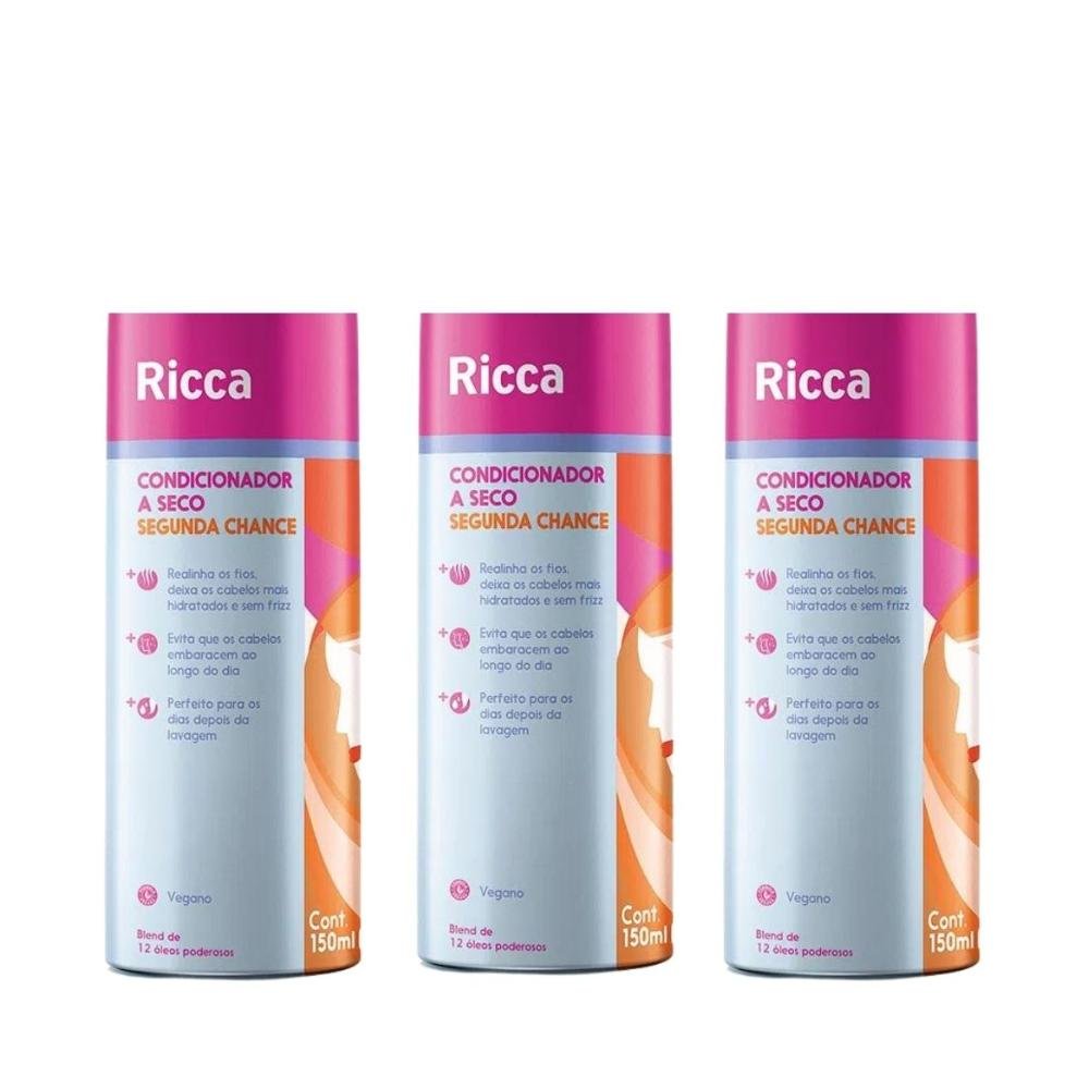Kit Condicionador A Seco Segunda Chance Ricca Belliz 150ml C/3 ÚNICO 3