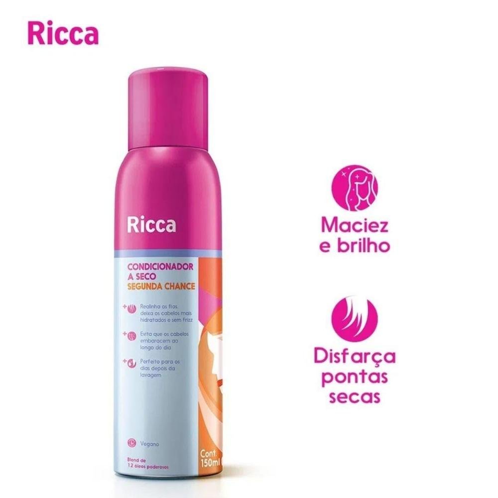 Kit Condicionador A Seco Segunda Chance Ricca Belliz 150ml C/3 ÚNICO 4