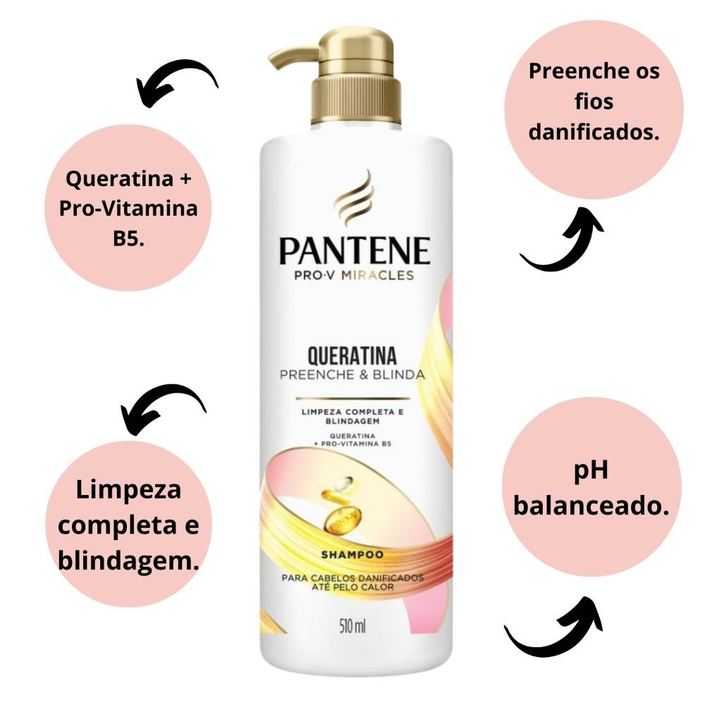 Shampoo Pantene Pro-v Queratina 510ml 510ml 2
