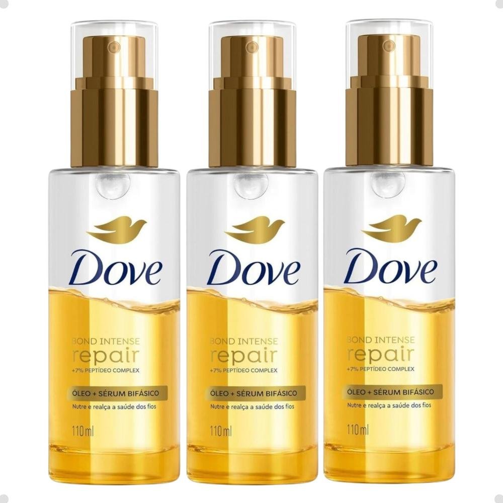Kit Dove Bond Intense Repair: 3 Óleos Capilares Sérum Bifásico 110ml