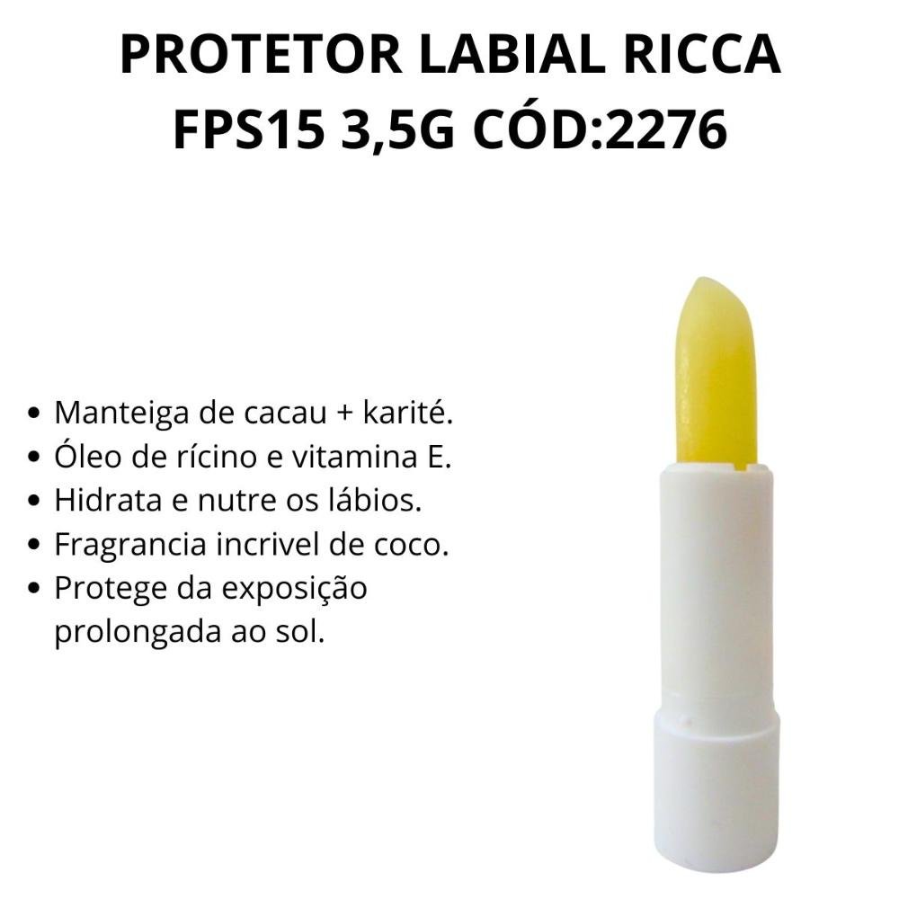 Protetor Labial Ricca Fps15 3,5g Cód:2276 3,5g 6