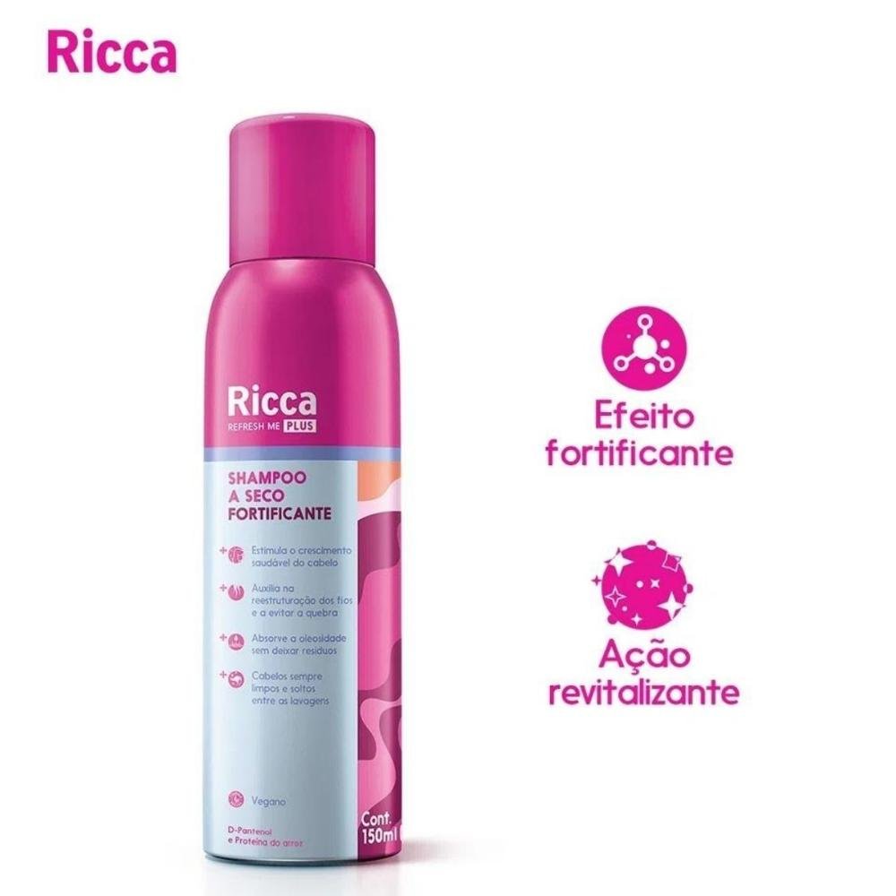Kit Shampoo A Seco Fortificante Belliz Ricca Refresh Me Plus 150ml C/3 ÚNICO 4