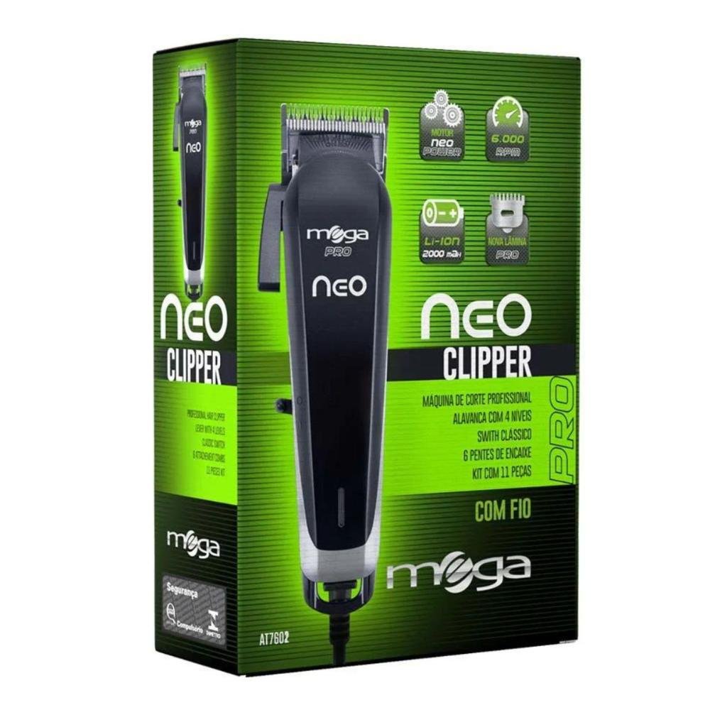 Mega Pro Neo Clipper Máquina de Corte Com Fio Bivolt At7602 ÚNICO 5