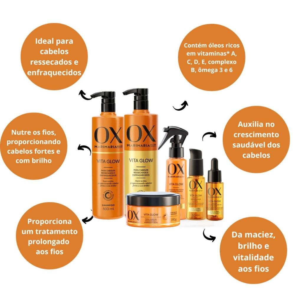 Kit Ox Mari Maria Hair Vita Glow C/6 ÚNICO 6