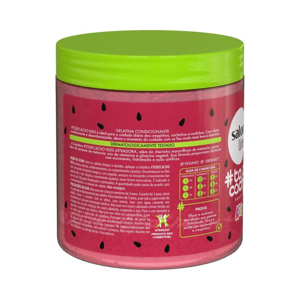 Kit Salon Line Kids #todecacho: 2 Gelatinas Ativadoras Melancia 550g ÚNICO 3