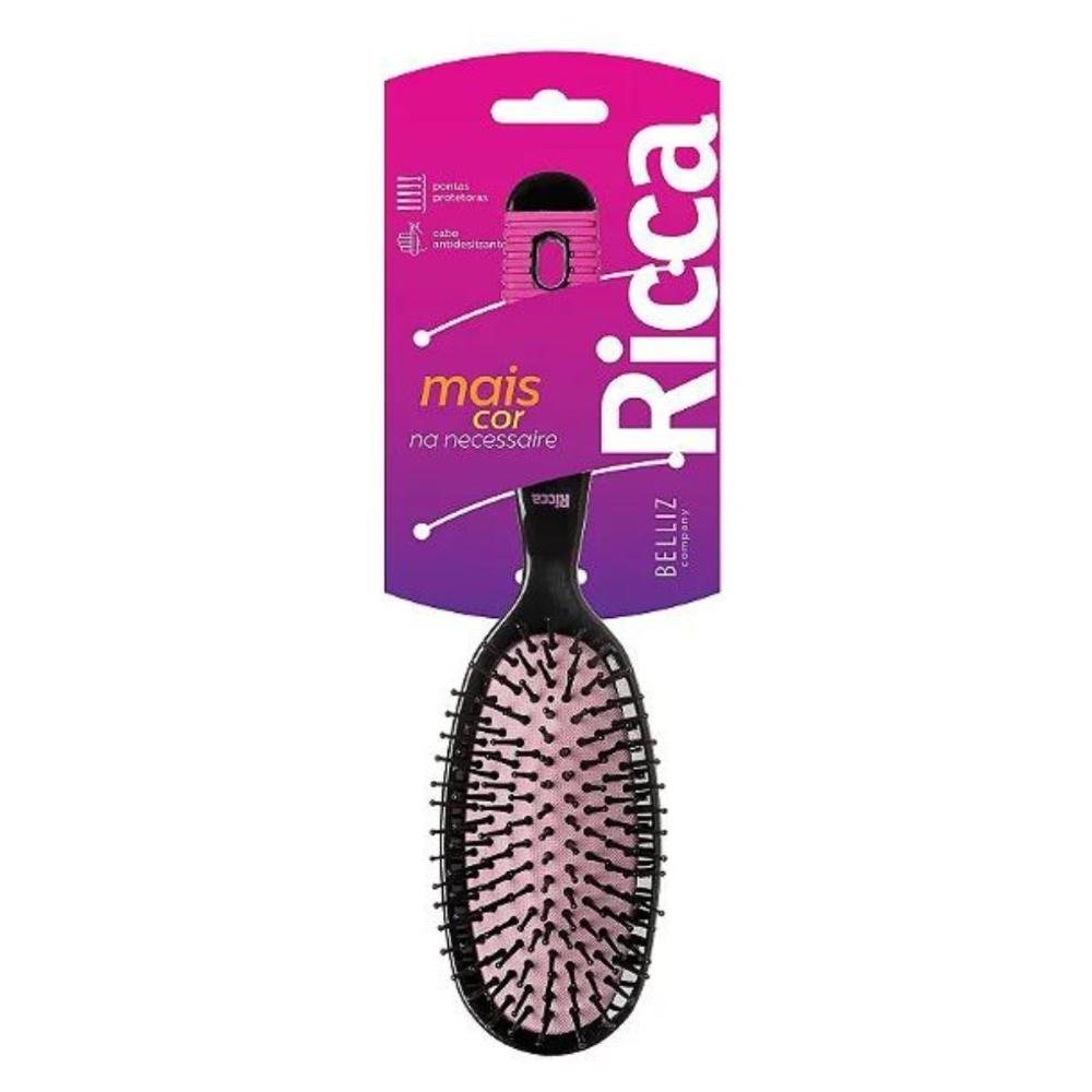 Escova Oval Ricca Black & Pink Cód.2411 ÚNICO 3