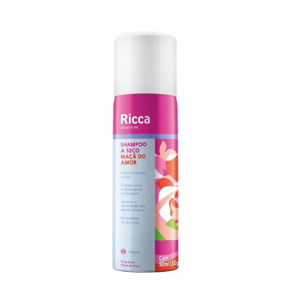 Shampoo A Seco Ricca Refresh Me Maça do Amor C/3 50ml ÚNICO 3