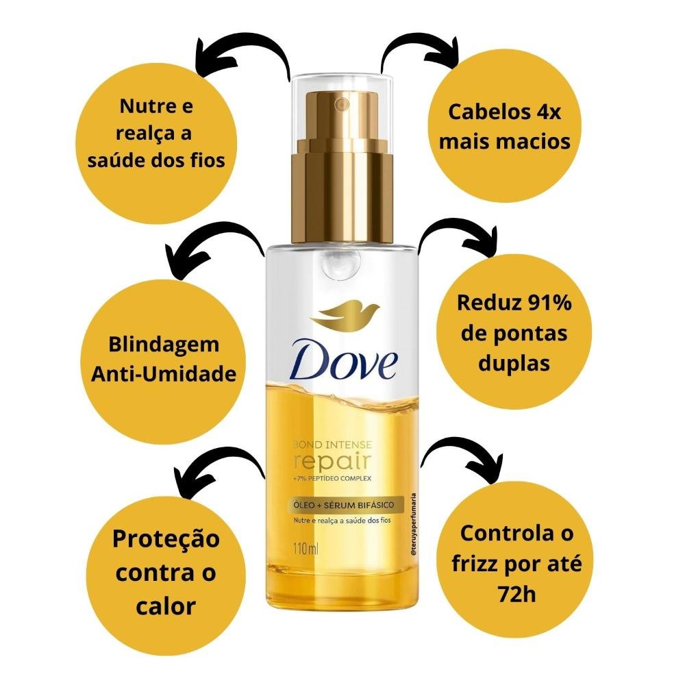 Óleo Capilar Dove Bond Intense Repair Sérum Bifásico 110ml 110ml 2