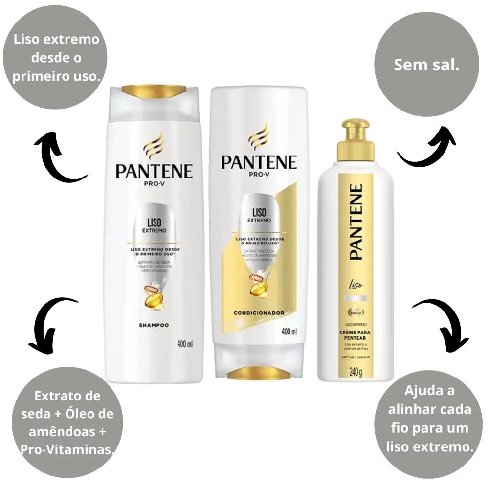 Kit Pantene Pro-v Liso Extremo Com 3 ÚNICO 2