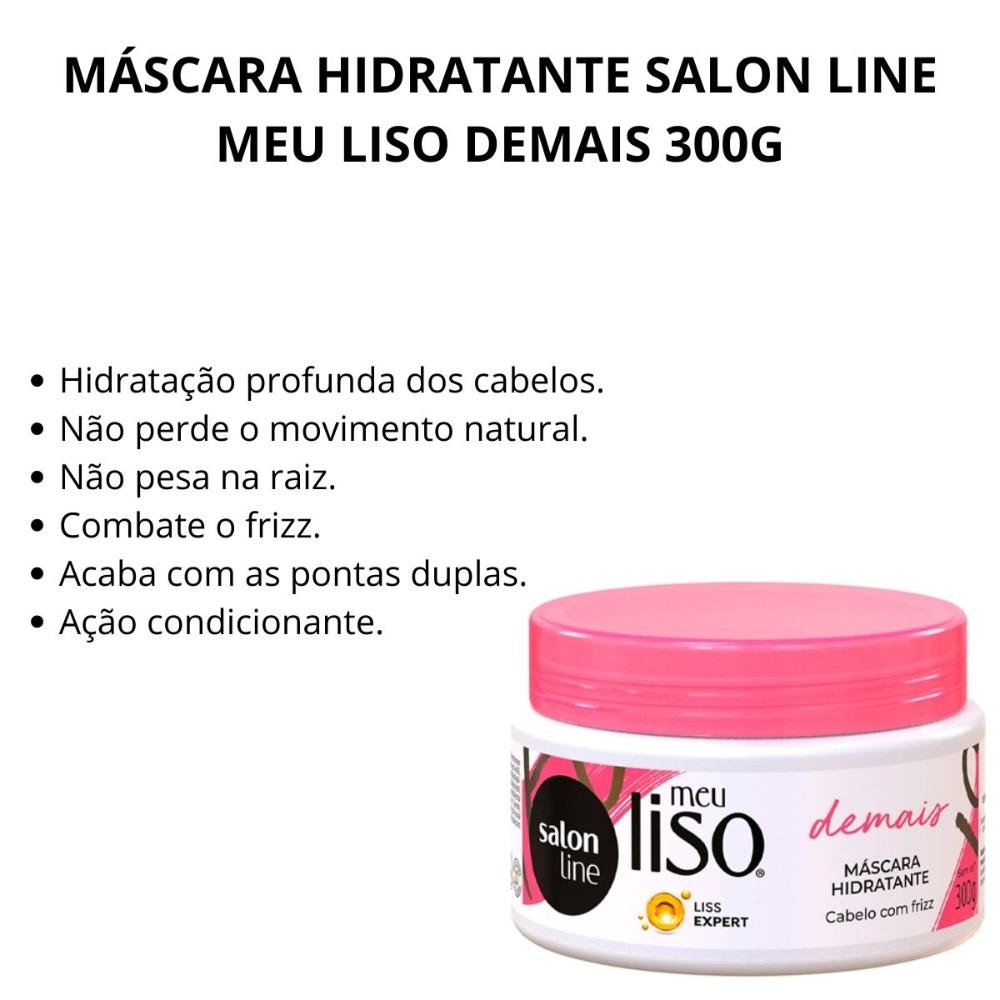 Máscara Hidratante Salon Line Meu Liso Demais 300g 300g 2