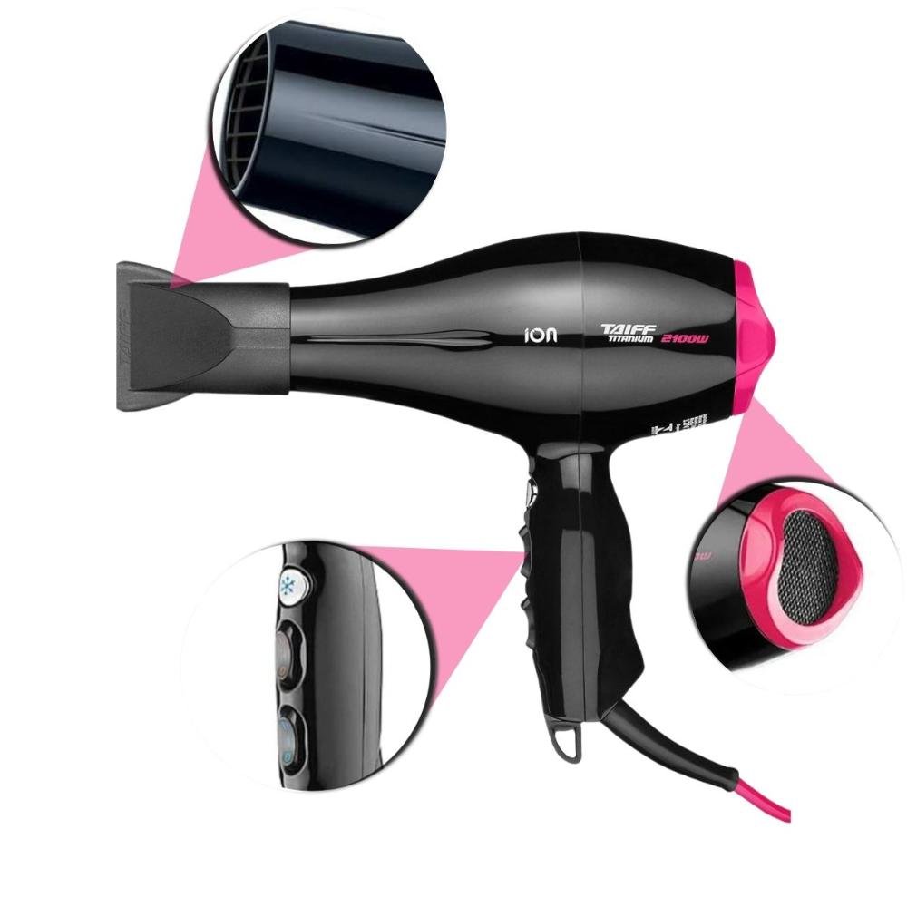 Taiff Secador Titanium Ion Rosa 2100w 110v 110V 3