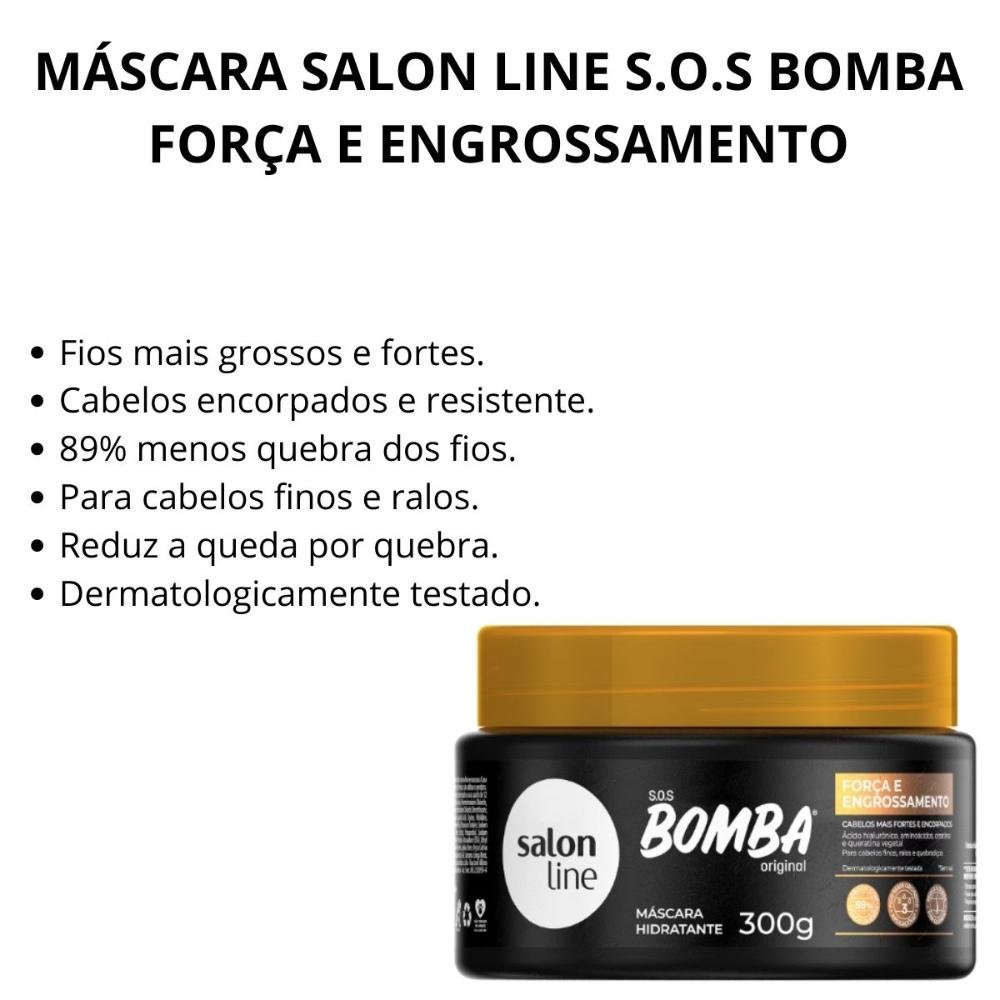 Máscara Hidratante Salon Line Sos Bomba Força e Engrossamento 300g 300g 2