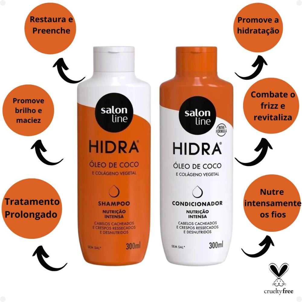 Kit Salon Line Hidra Coco Nutrição Intensa: Shampoo e Condicionador 300ml 300ml 2