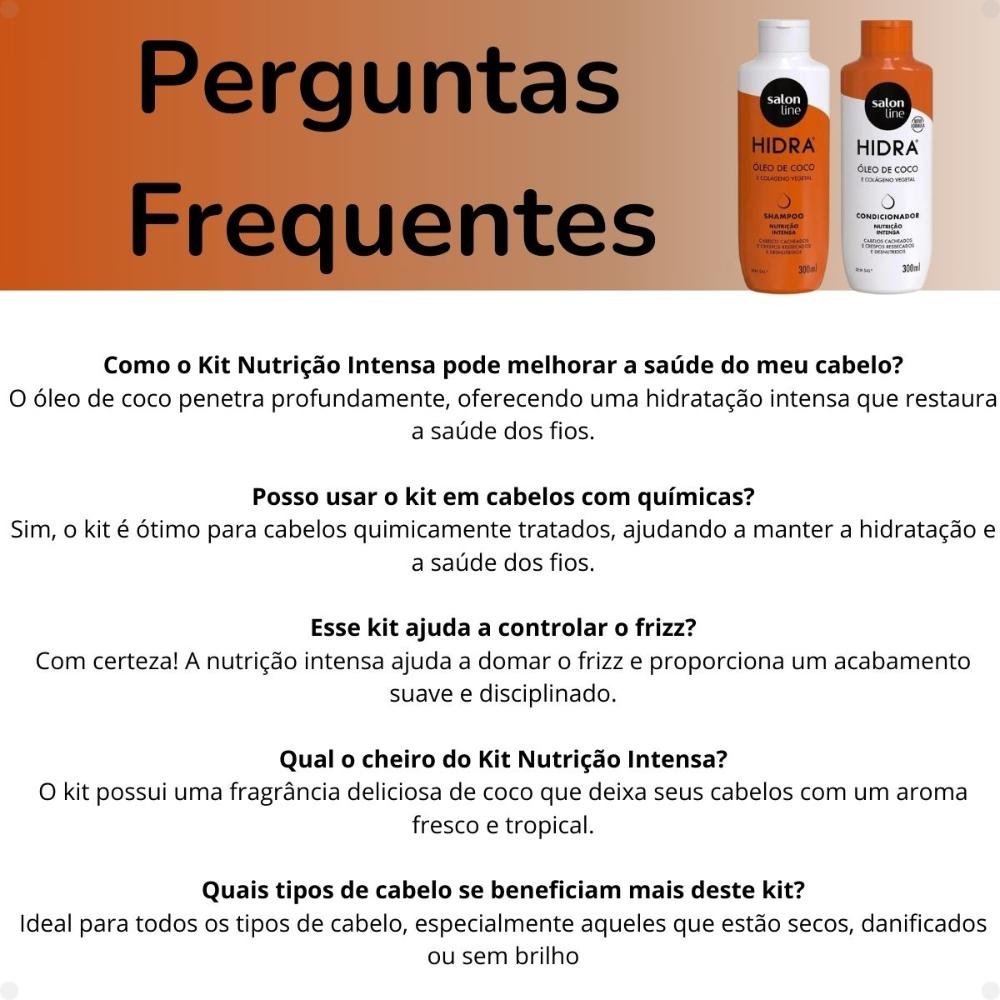 Kit Salon Line Hidra Coco Nutrição Intensa: Shampoo e Condicionador 300ml 300ml 7
