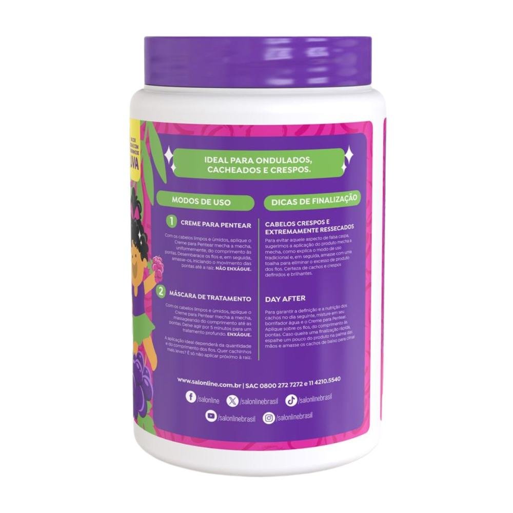 Kit Salon Line Kids: 1 Creme para Pentear e 1 Gelatina Modeladora Uva ÚNICO 4