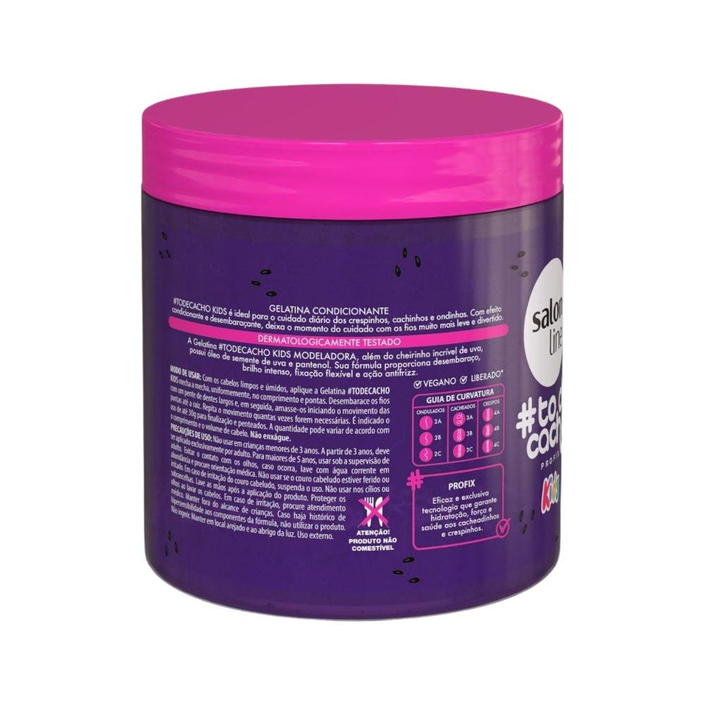 Kit Salon Line Kids: 1 Creme para Pentear e 1 Gelatina Modeladora Uva ÚNICO 6