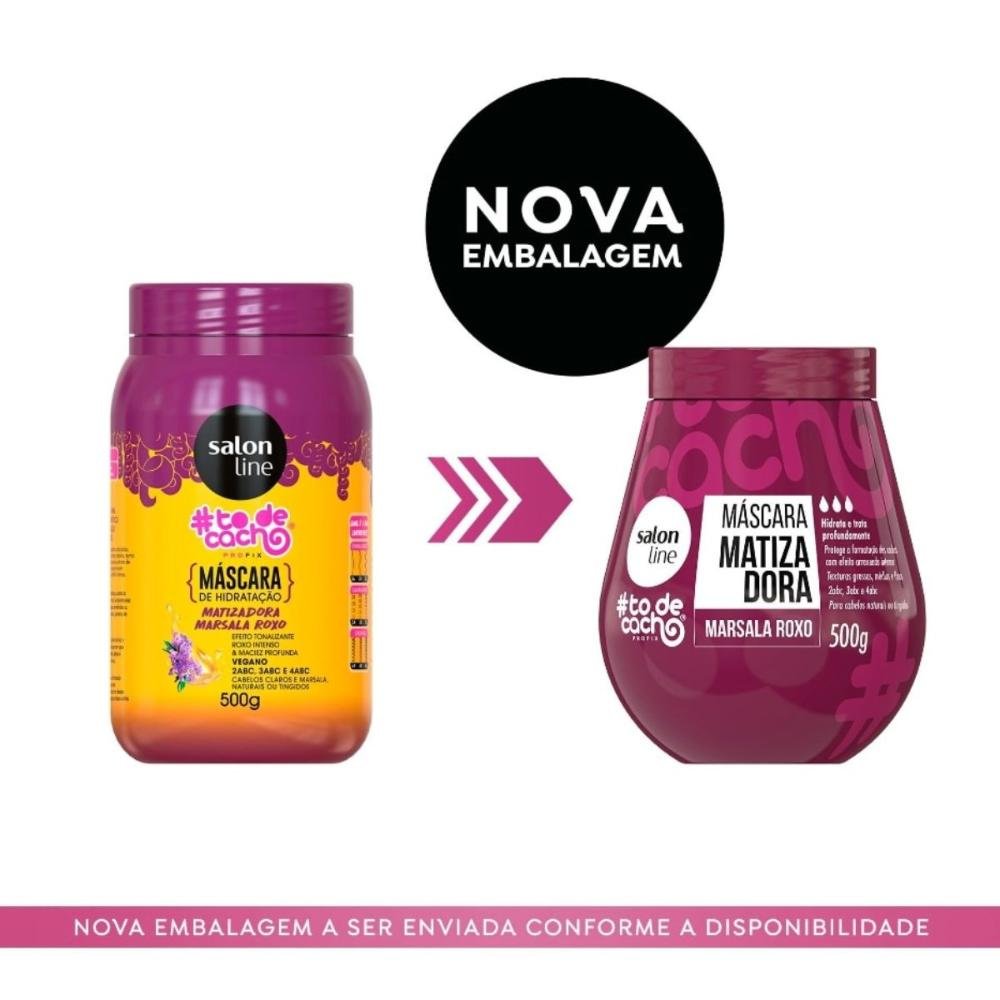 Máscara Matizadora Salon Line #todecacho Marsala Roxo 500g 500g 3