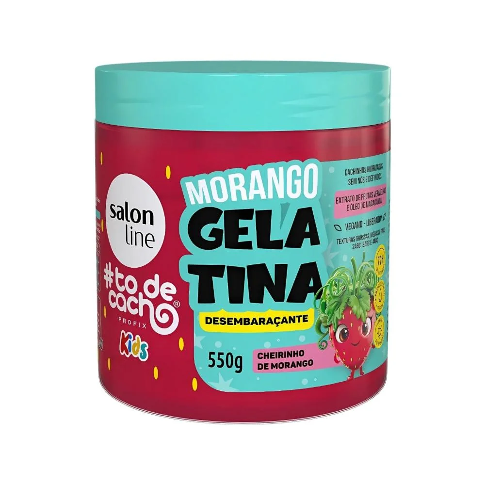 Kit Salon Line Kids: 1 Creme para Pentear e 1 Gelatina Desembaraçante Morango ÚNICO 4