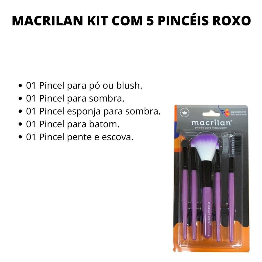 Macrilan Kit Com 5 Pincéis Roxo Ref.kp3-1 ÚNICO 2
