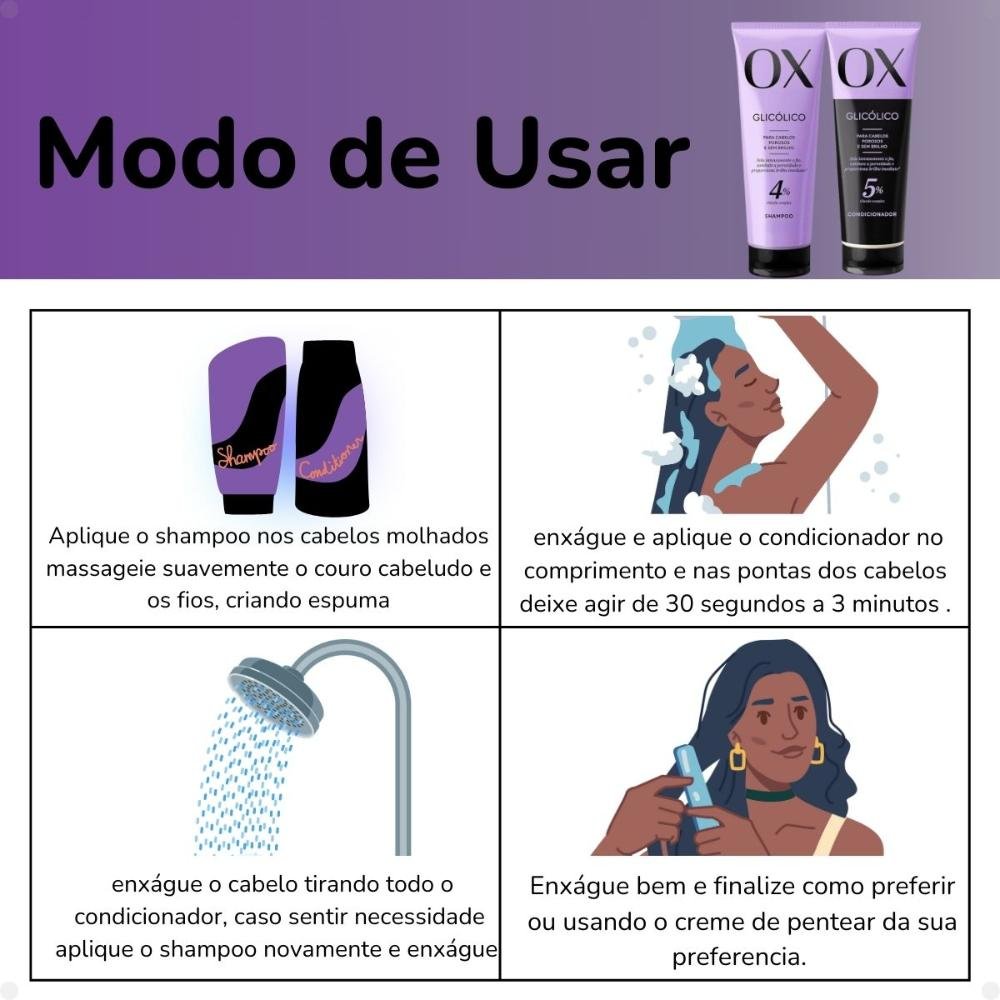 Kit Ox Glicólico: Shampoo e Condicionador 240ML 240ml 5
