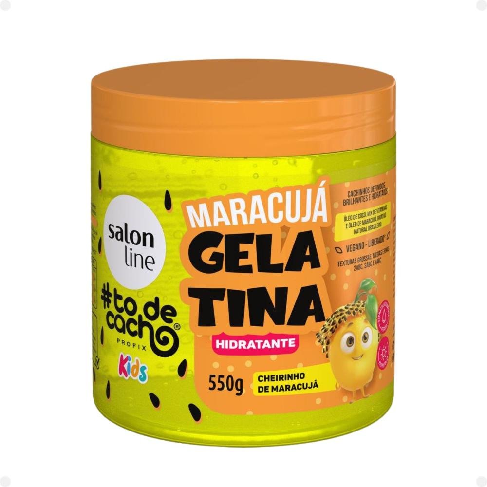 Kit Salon Line Kids: Shampoo e Condicionador + Creme para Pentear 1kg e Gelatina Hidratante Maracujá 1kg 5