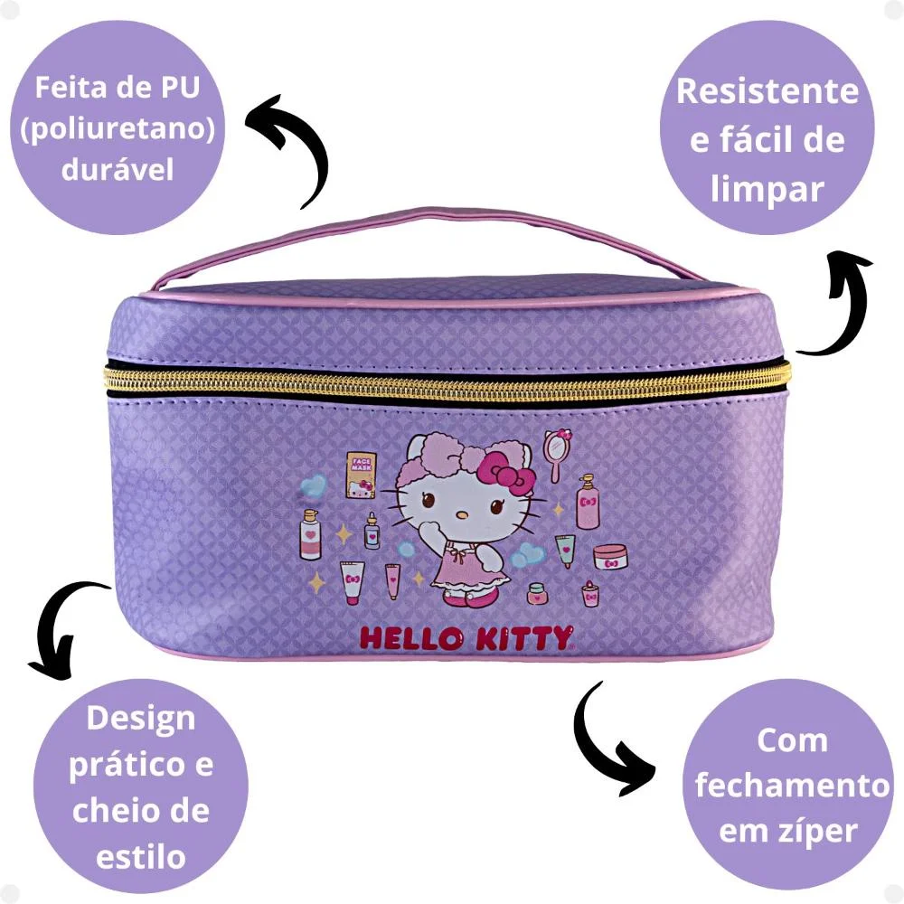 Necessaire Organizadora Hello Kitty by Klass Vough Lilás Kchk-05l ÚNICO 2