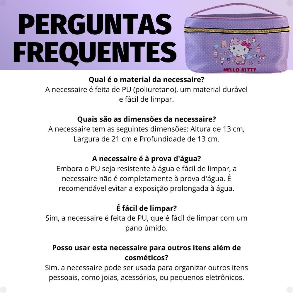 Necessaire Organizadora Hello Kitty by Klass Vough Lilás Kchk-05l ÚNICO 6