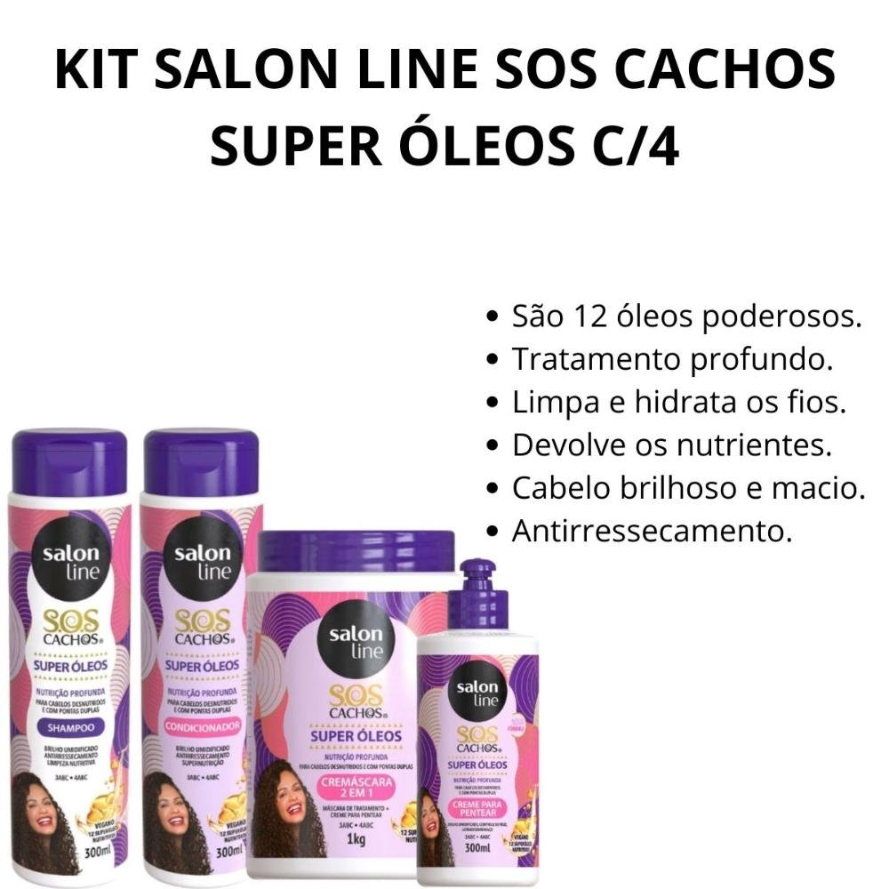 Kit Salon Line Sos Cachos Super Óleos C/4 ÚNICO 2