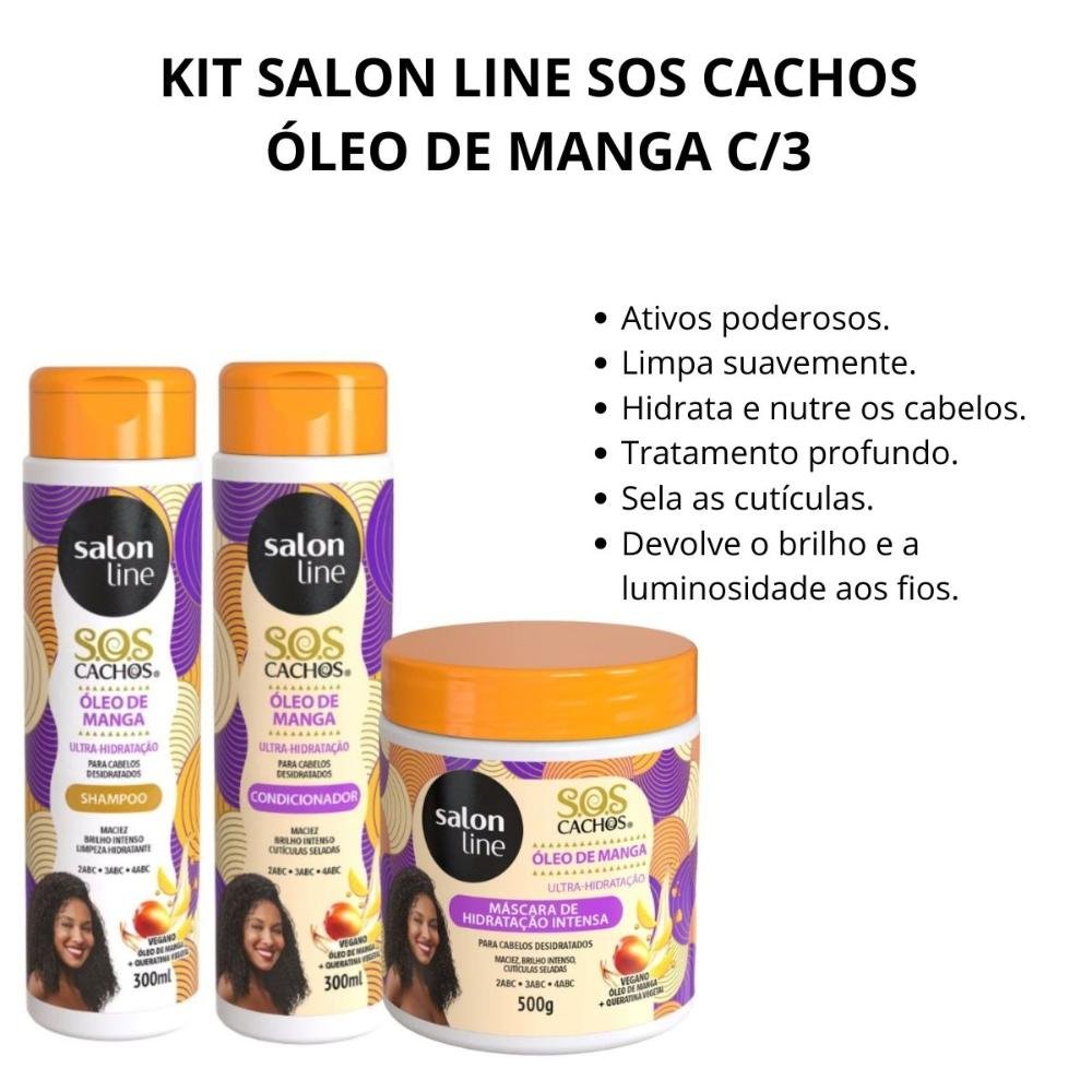 Kit Salon Line Sos Cachos Óleo de Manga C/3 ÚNICO 2