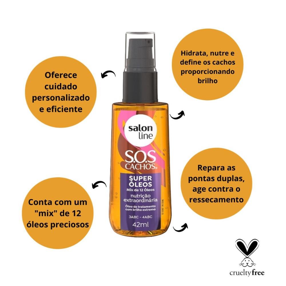 Kit Óleo Nutrição Extraordinária Salon Line Sos Cachos 42ml C/3 ÚNICO 2