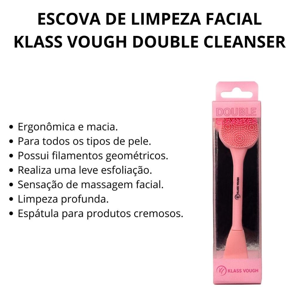 Escova de Limpeza Facial Klass Vough Double Cleanser Rosa Fc-06 ÚNICO 2