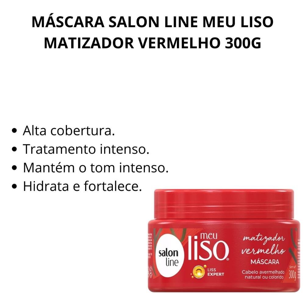 Máscara Salon Line Meu Liso Matizador Vermelho 300g 300g 2