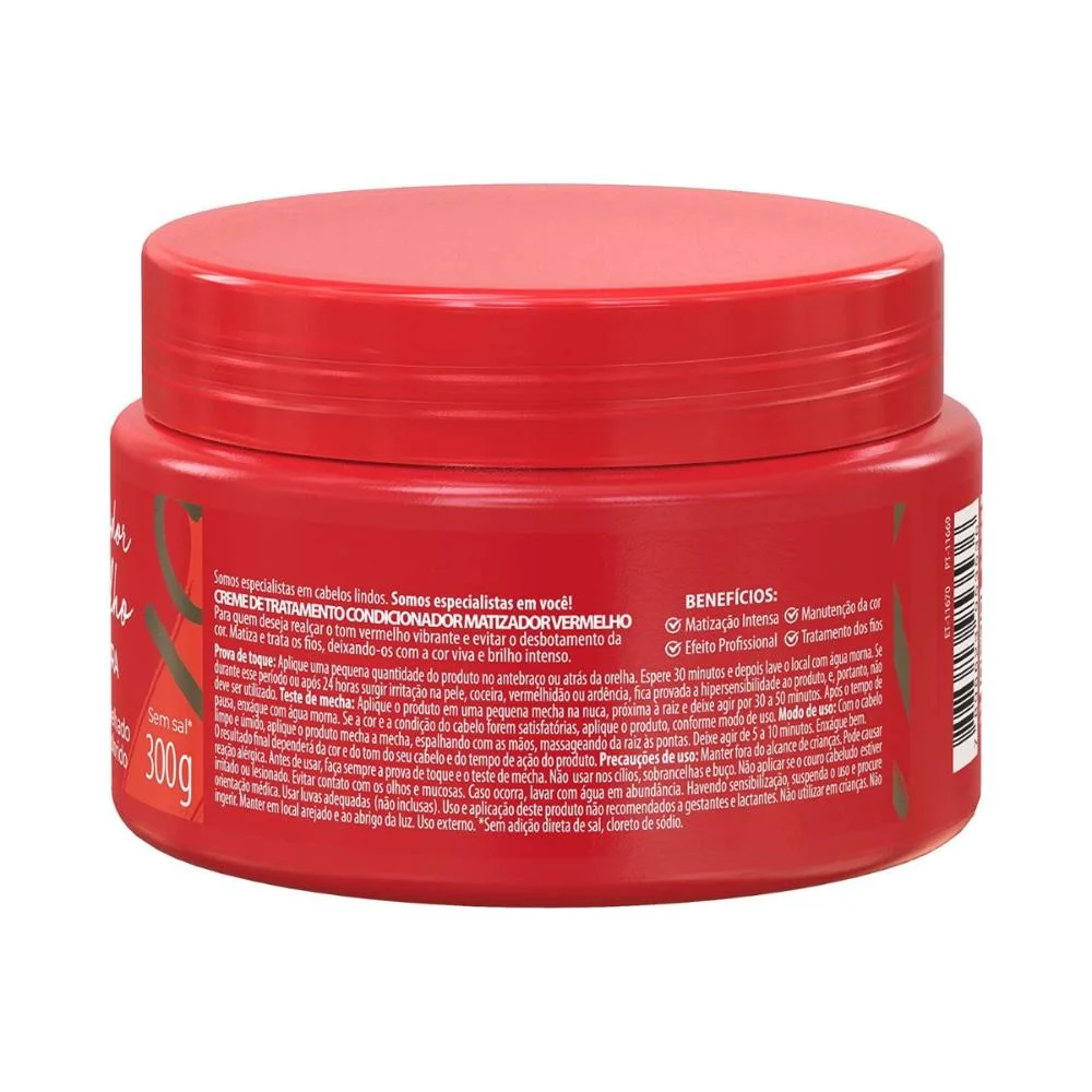 Máscara Salon Line Meu Liso Matizador Vermelho 300g 300g 3