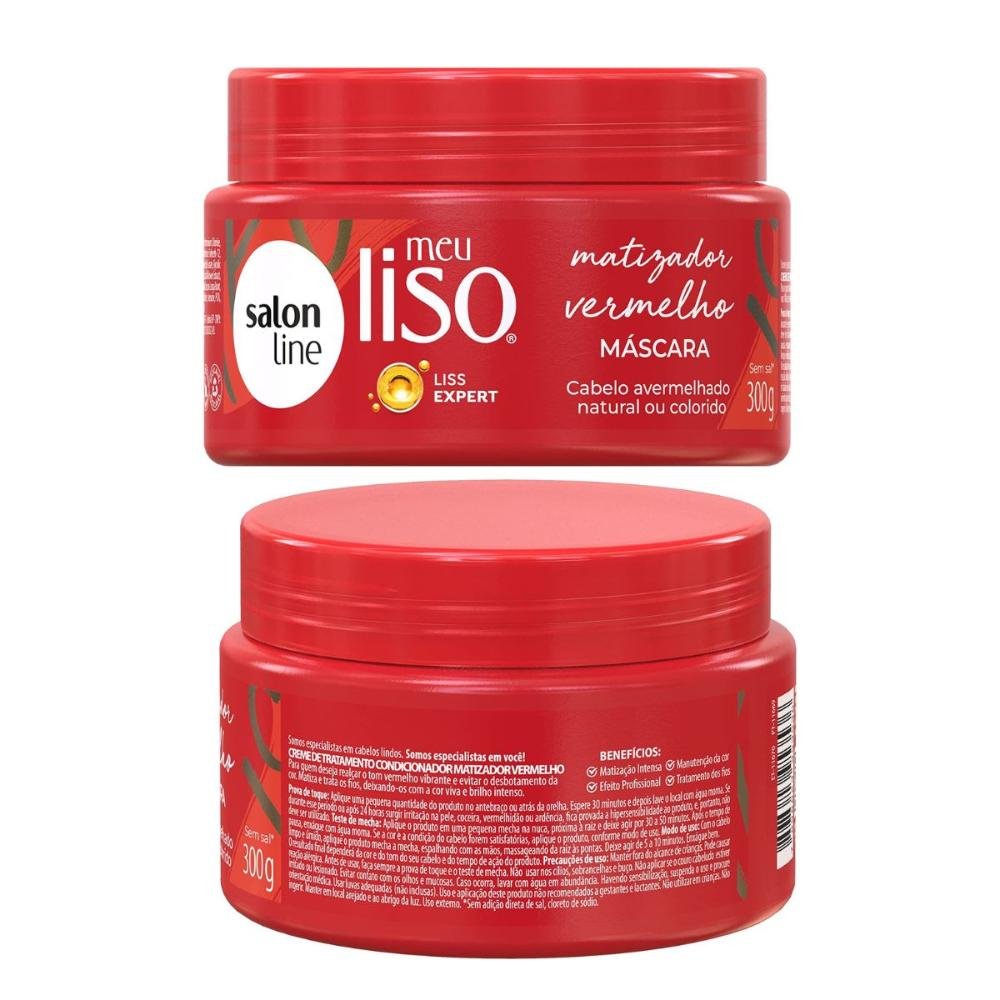 Máscara Salon Line Meu Liso Matizador Vermelho 300g 300g 4