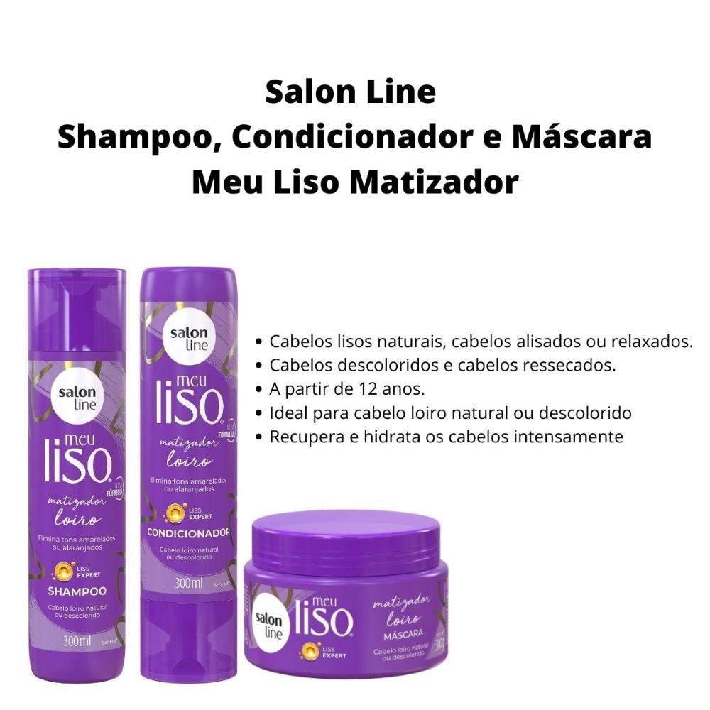 Kit Salon Line Meu Liso Matizador Loiro C/3 ÚNICO 3