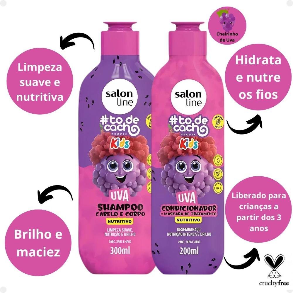 Salon Line Kids #todecacho: Shampoo e Condicionador Uva ÚNICO 2